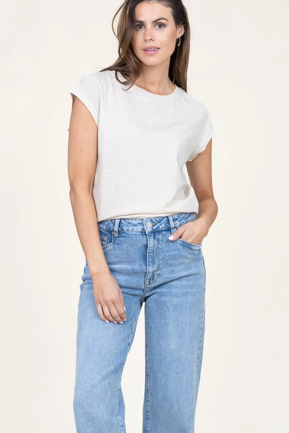 T-Shirt With Round Neck Classic | Sand... | Cc Heart | Little Soho