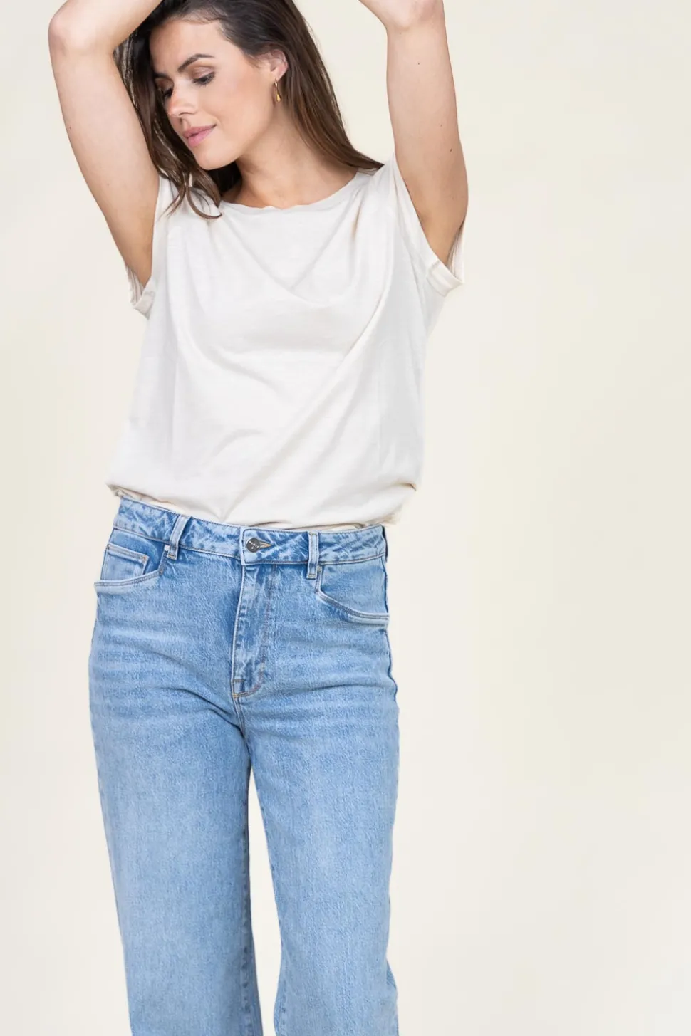 T-Shirt With Round Neck Classic | Sand... | Cc Heart | Little Soho