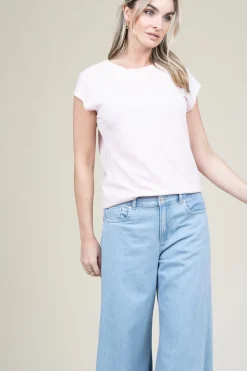 T-Shirt With Round Neck Classic | Dusty Pink... | Cc Heart | Little Soho