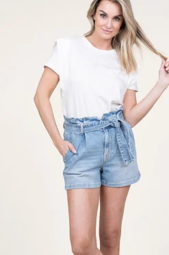 T-Shirt With Ruffles Cora | Natural... | Aaiko | Little Soho