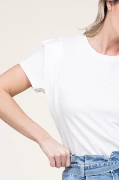 T-Shirt With Ruffles Cora | Natural... | Aaiko | Little Soho