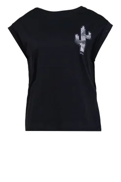 T-Shirt With Sequins Riben | Black... | Kocca | Little Soho