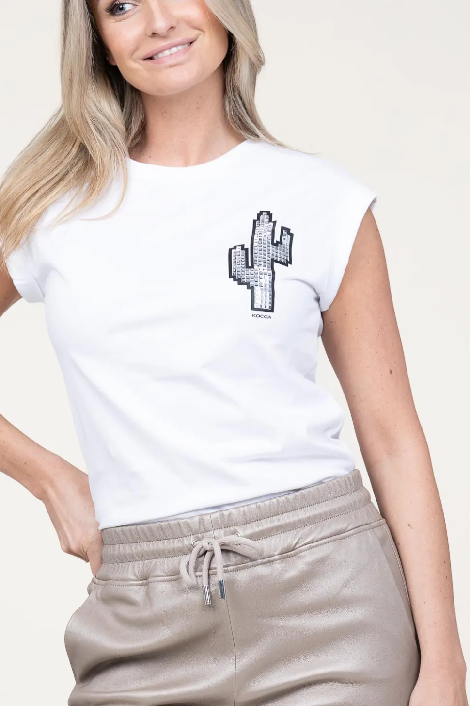 T-Shirt With Sequins Riben | White... | Kocca | Little Soho