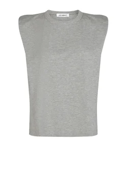 T-Shirt With Shoulder Padding Eduarda | Grey... | Co'Couture | Little Soho
