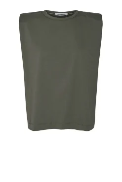 T-Shirt With Shoulder Padding Eduarda | Green... | Co'Couture | Little Soho