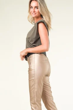 T-Shirt With Shoulder Padding Eduarda | Green... | Co'Couture | Little Soho
