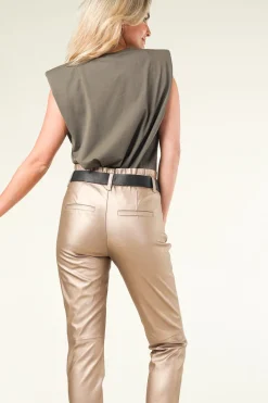 T-Shirt With Shoulder Padding Eduarda | Green... | Co'Couture | Little Soho