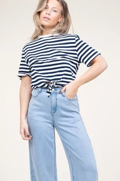 T-Shirt With Tie Detail Marloz | Blue... | Suncoo | Little Soho