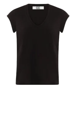 T-Shirt With V-Neck Vera | Black... | Cc Heart | Little Soho