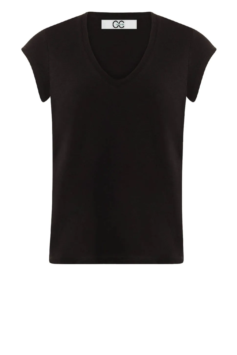 T-Shirt With V-Neck Vera | Black... | Cc Heart | Little Soho