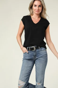 T-Shirt With V-Neck Vera | Black... | Cc Heart | Little Soho