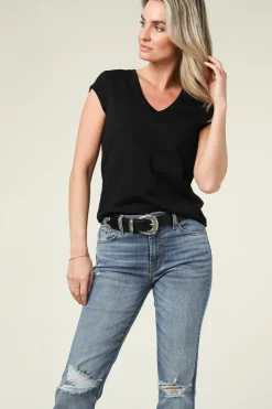 T-Shirt With V-Neck Vera | Black... | Cc Heart | Little Soho