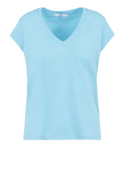 T-Shirt With V-Neck Vera | Blue... | Cc Heart | Little Soho