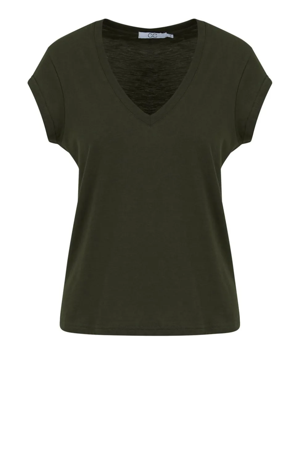 T-Shirt With V-Neck Vera | Donker Green... | Cc Heart | Little Soho