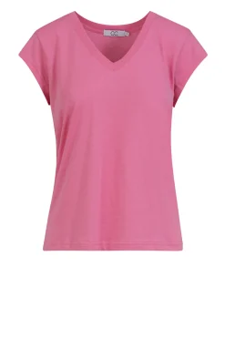 T-Shirt With V-Neck Vera | Garden Pink... | Cc Heart | Little Soho