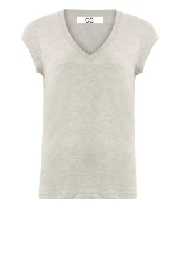 T-Shirt With V-Neck Vera | Grey... | Cc Heart | Little Soho