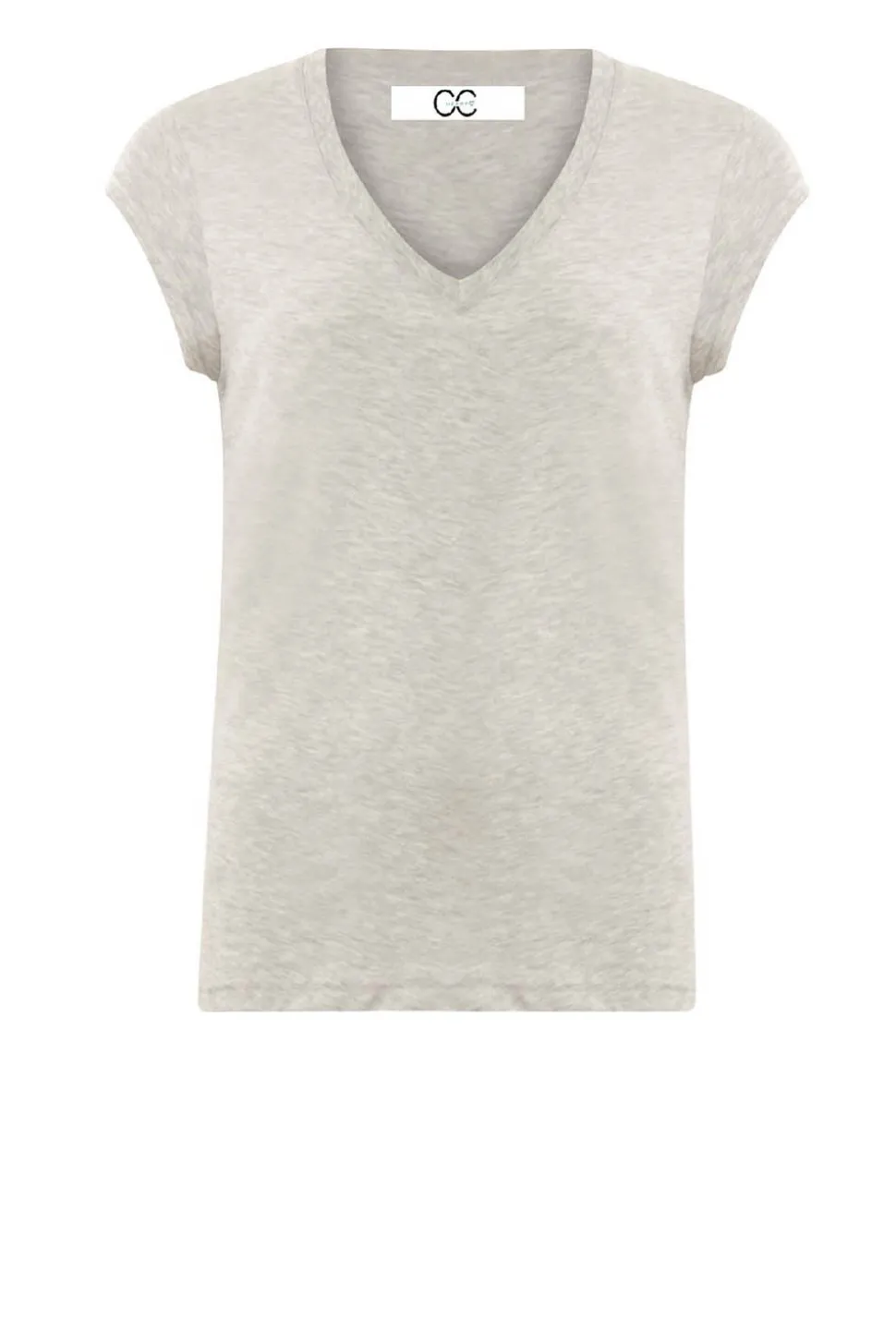 T-Shirt With V-Neck Vera | Grey... | Cc Heart | Little Soho