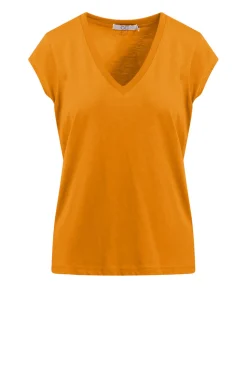 T-Shirt With V-Neck Vera | Orange... | Cc Heart | Little Soho