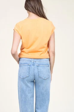 T-Shirt With V-Neck Vera | Orange... | Cc Heart | Little Soho