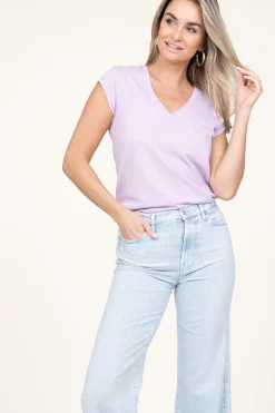 T-Shirt With V-Neck Vera | Purple... | Cc Heart | Little Soho