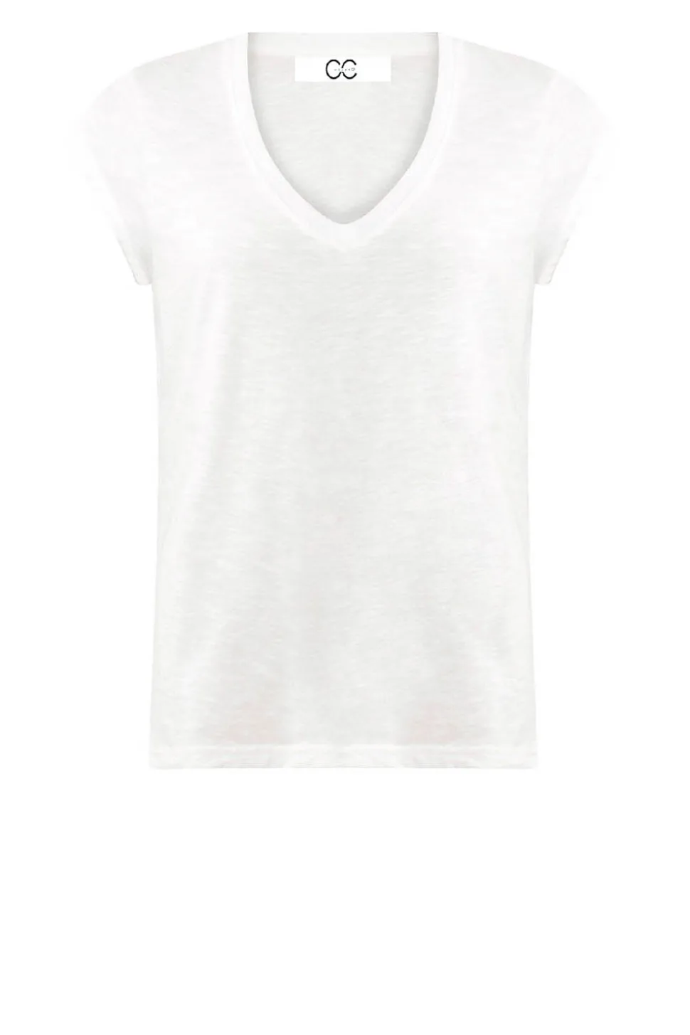 T-Shirt With V-Neck Vera | White... | Cc Heart | Little Soho