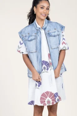Tunic With Embroidery Peackock | Multi... | Greek Archaic Kori | Little Soho