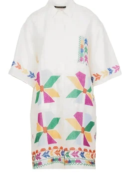Tunic With Gold Colored Embroidery Livy | Multi... | Greek Archaic Kori | Little Soho