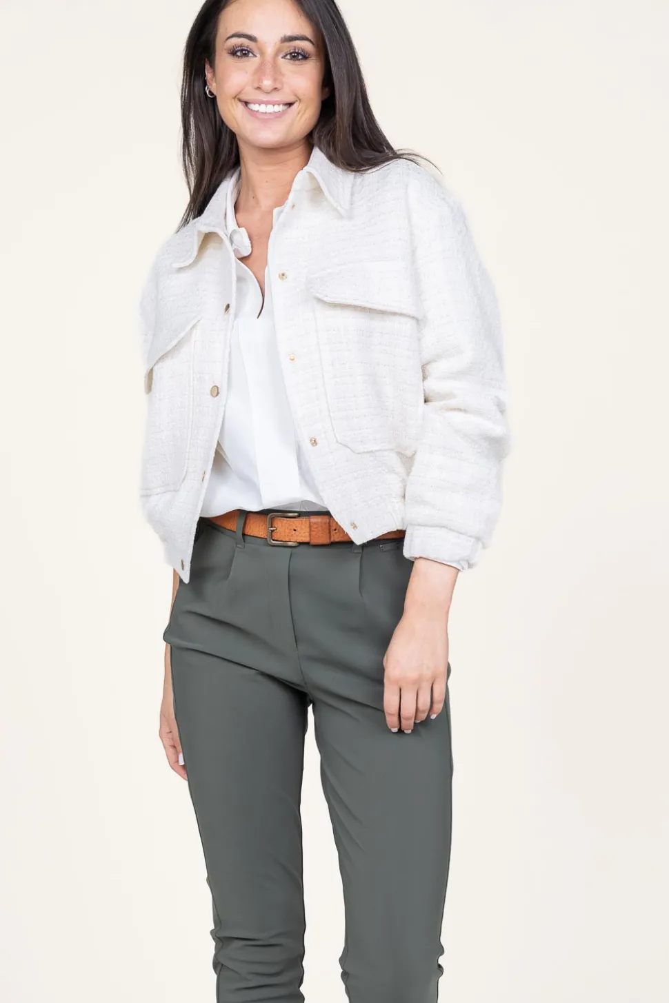 Tweed Lurex Bomber Coco | Natural... | Est'Seven | Little Soho