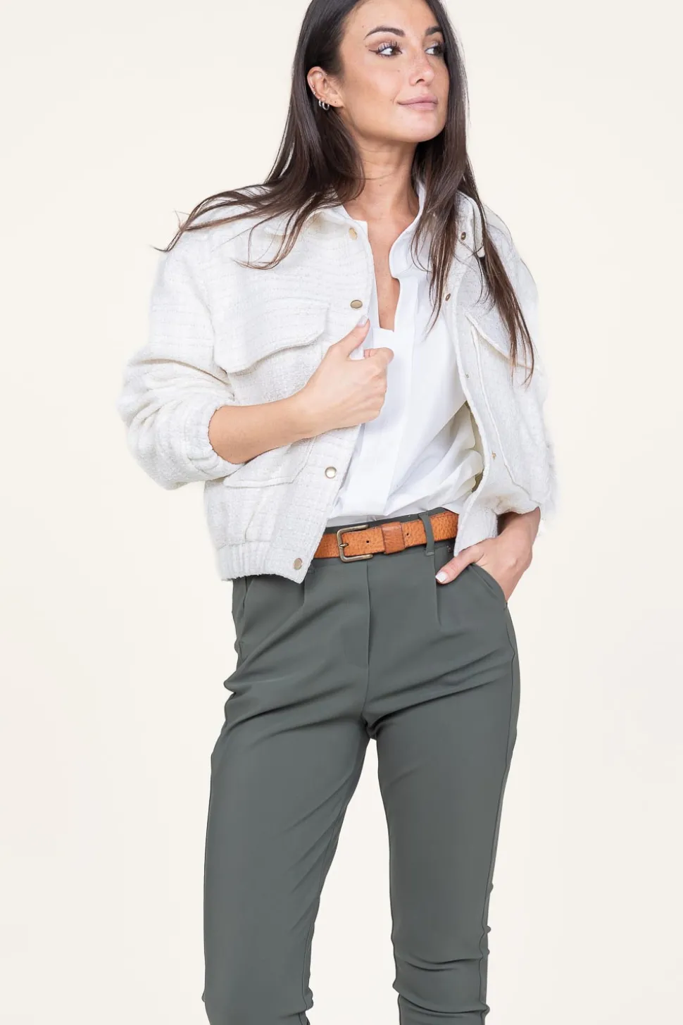 Tweed Lurex Bomber Coco | Natural... | Est'Seven | Little Soho