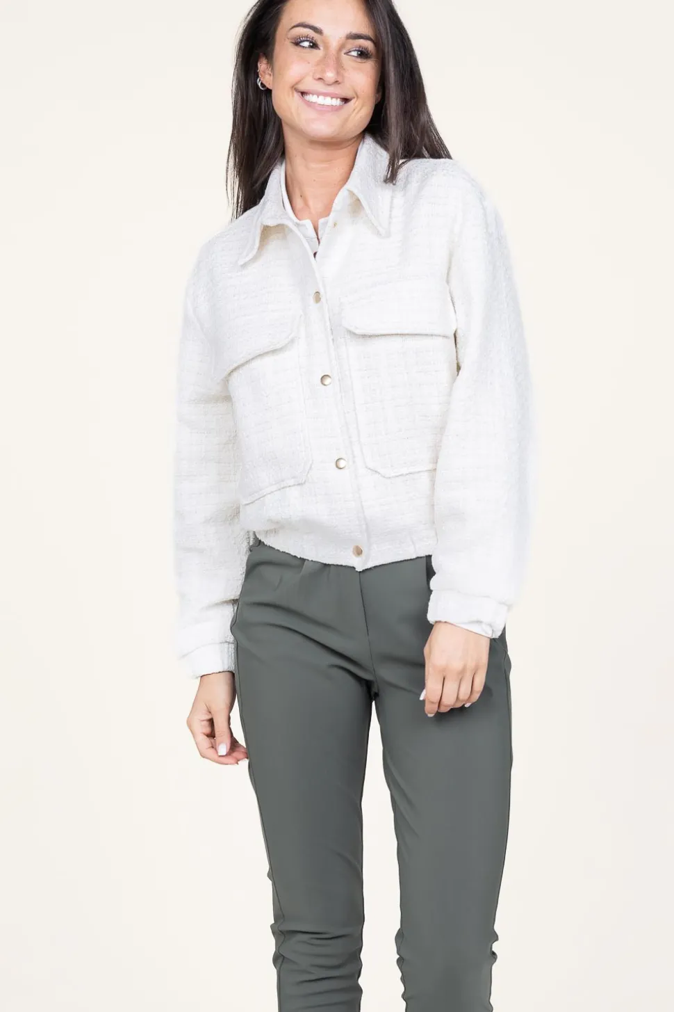 Tweed Lurex Bomber Coco | Natural... | Est'Seven | Little Soho