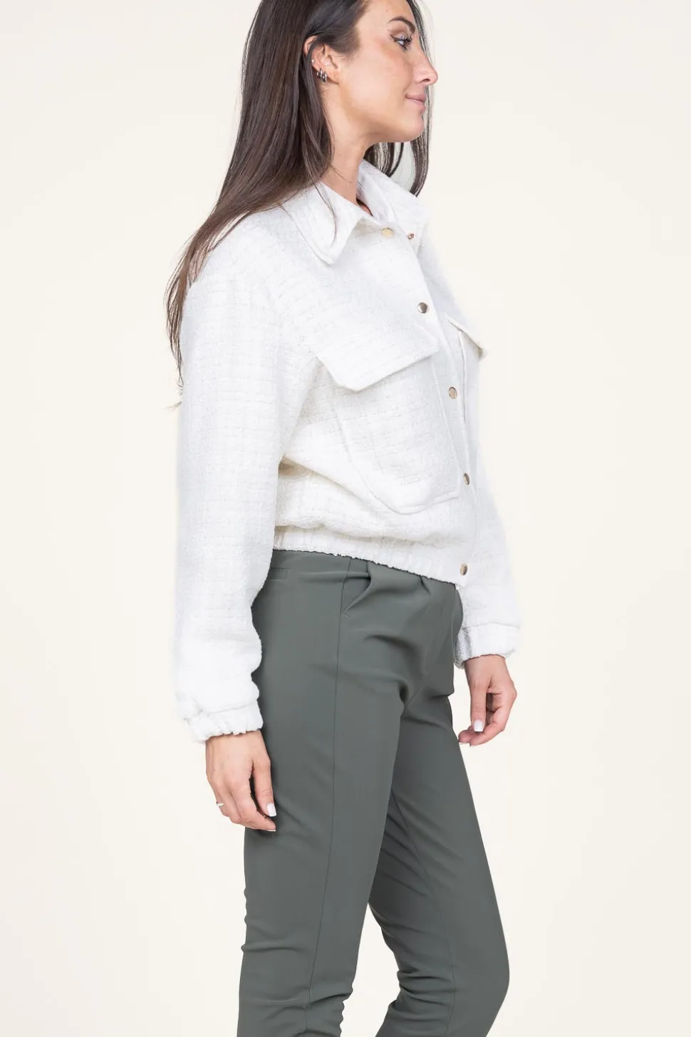 Tweed Lurex Bomber Coco | Natural... | Est'Seven | Little Soho
