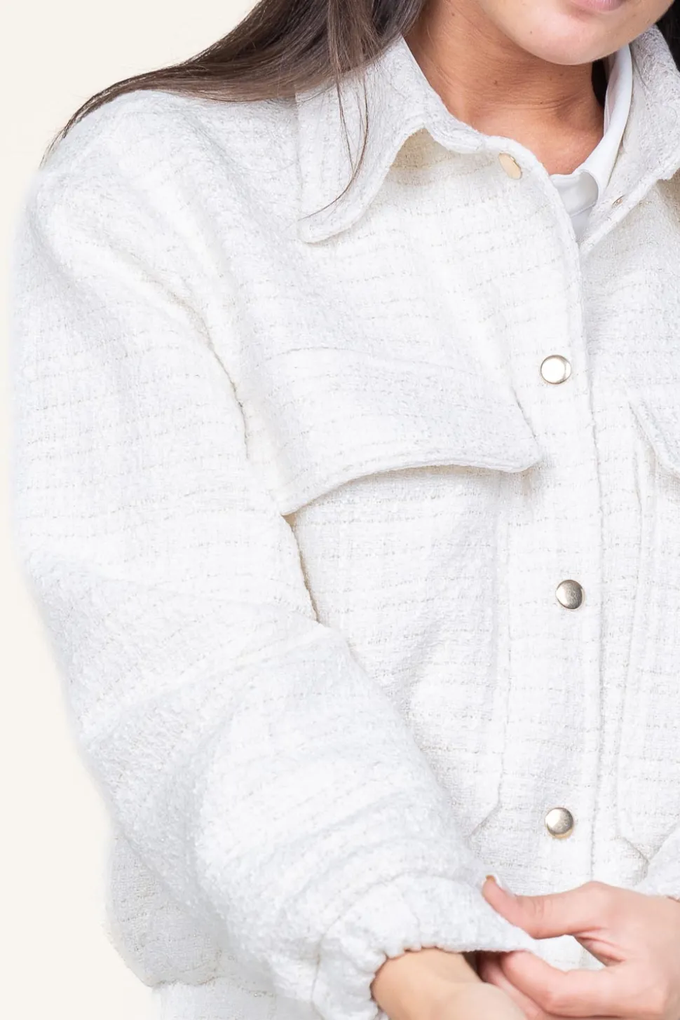 Tweed Lurex Bomber Coco | Natural... | Est'Seven | Little Soho