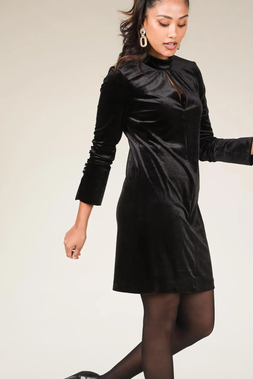 Velvet Stretch Dress Sloane | Black... | Dante 6 | Little Soho