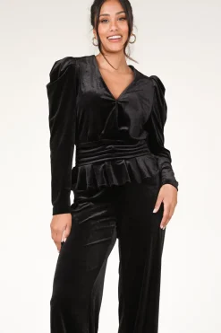 Velvet Stretch Top Smoke | Black... | Dante 6 | Little Soho