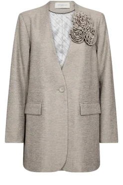Viscose Blazer With Floral Detail Cilly | Beige... | Copenhagen Muse | Little Soho