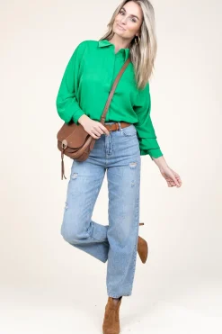 Viscose Blouse With Puffed Sleeves Cermt | Green... | Copenhagen Muse | Little Soho