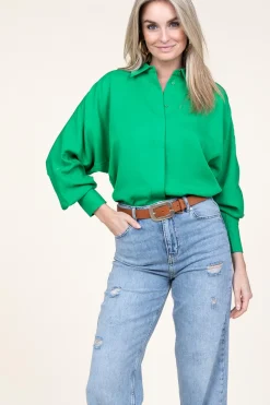 Viscose Blouse With Puffed Sleeves Cermt | Green... | Copenhagen Muse | Little Soho