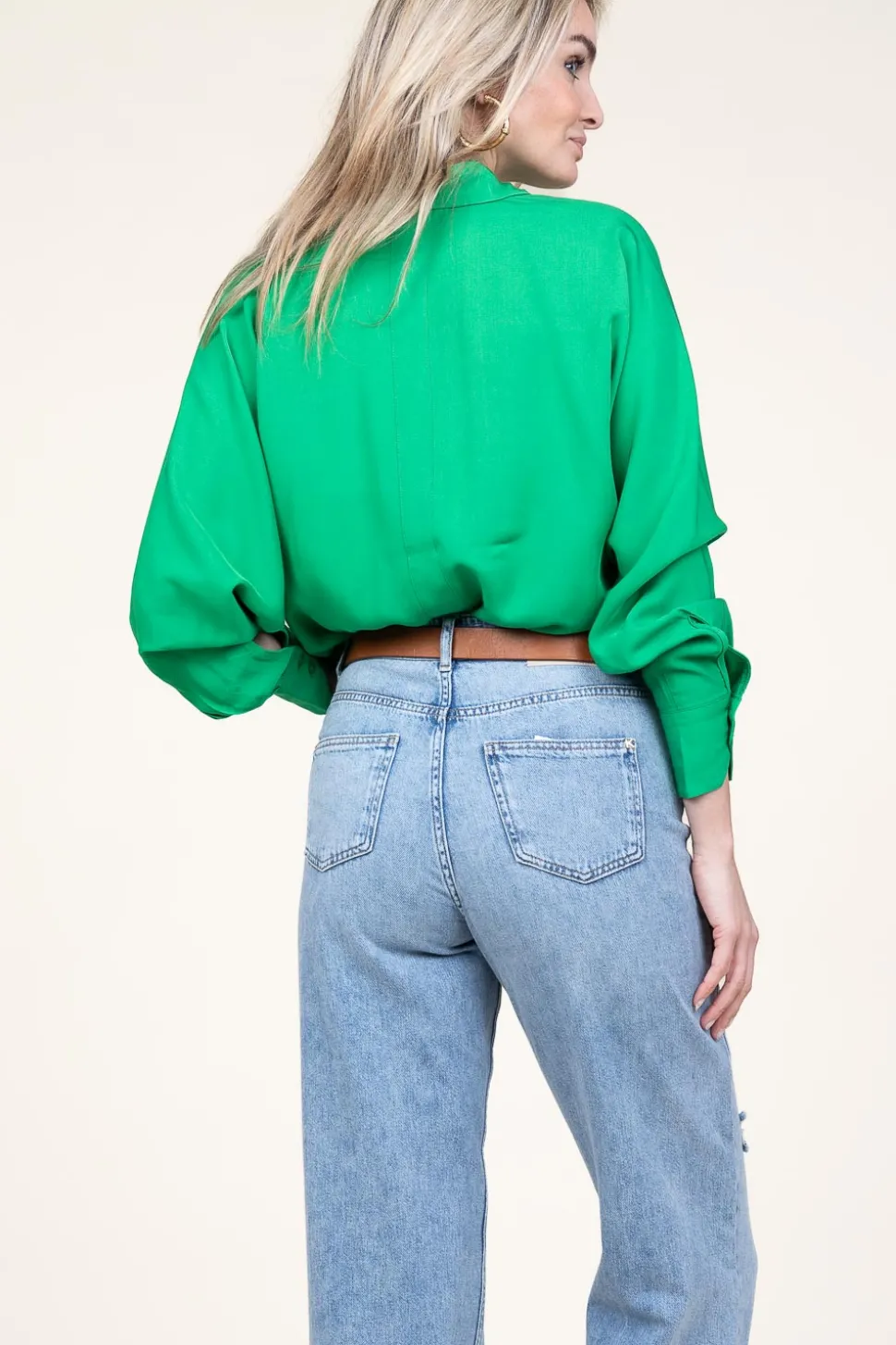 Viscose Blouse With Puffed Sleeves Cermt | Green... | Copenhagen Muse | Little Soho