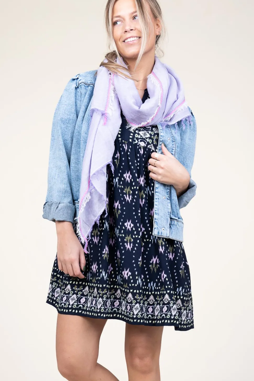 Viscose Dress With Print Naia | Blue... | Ba&Sh | Little Soho
