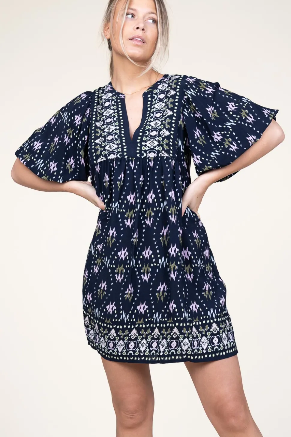 Viscose Dress With Print Naia | Blue... | Ba&Sh | Little Soho