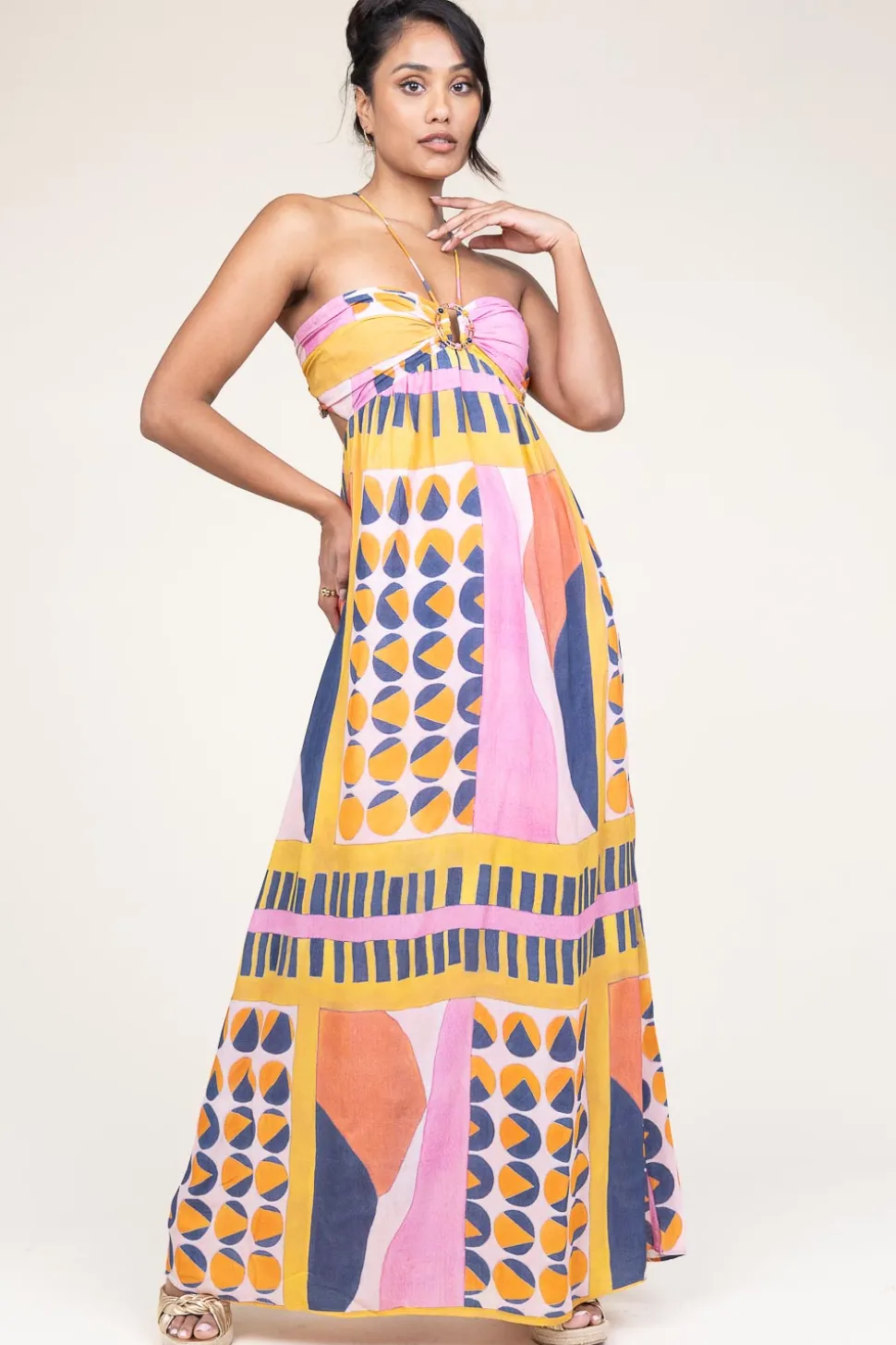 Viscose Maxi Dress Molly | Pink... | Ba&Sh | Little Soho