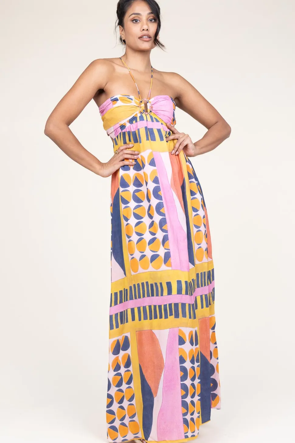 Viscose Maxi Dress Molly | Pink... | Ba&Sh | Little Soho