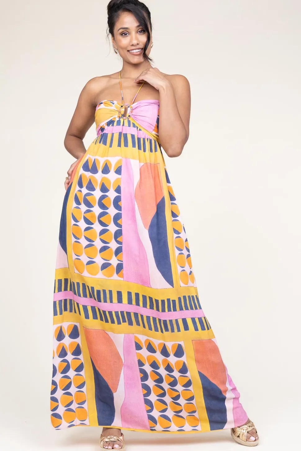 Viscose Maxi Dress Molly | Pink... | Ba&Sh | Little Soho