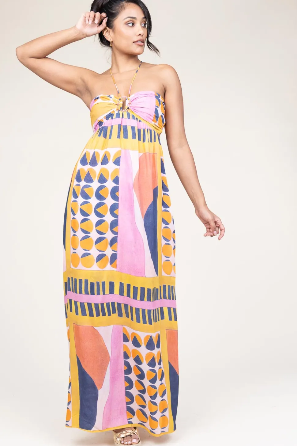 Viscose Maxi Dress Molly | Pink... | Ba&Sh | Little Soho