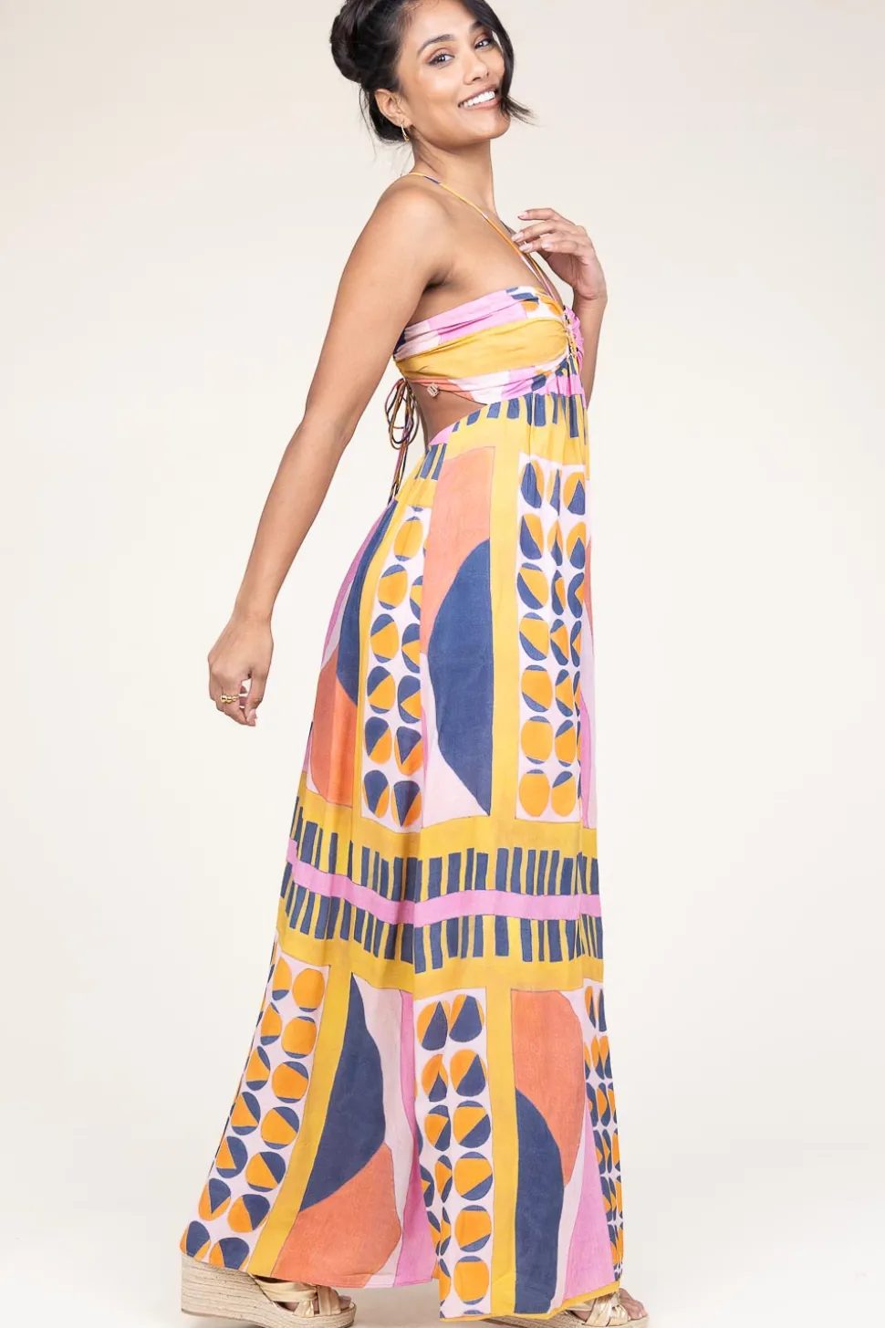 Viscose Maxi Dress Molly | Pink... | Ba&Sh | Little Soho