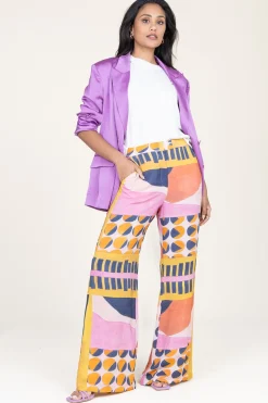 Viscose Pants With Print Mallory | Pink... | Ba&Sh | Little Soho