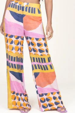 Viscose Pants With Print Mallory | Pink... | Ba&Sh | Little Soho