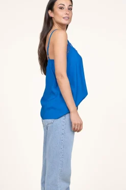 Viscose Top With Lace Viane | Blue... | Lollys Laundry | Little Soho