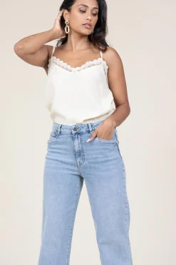 Viscose Top With Lace Viane | Natural... | Lollys Laundry | Little Soho