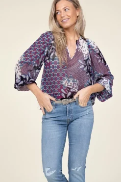 Viscose Top With Print Blair | Purple... | Ba&Sh | Little Soho
